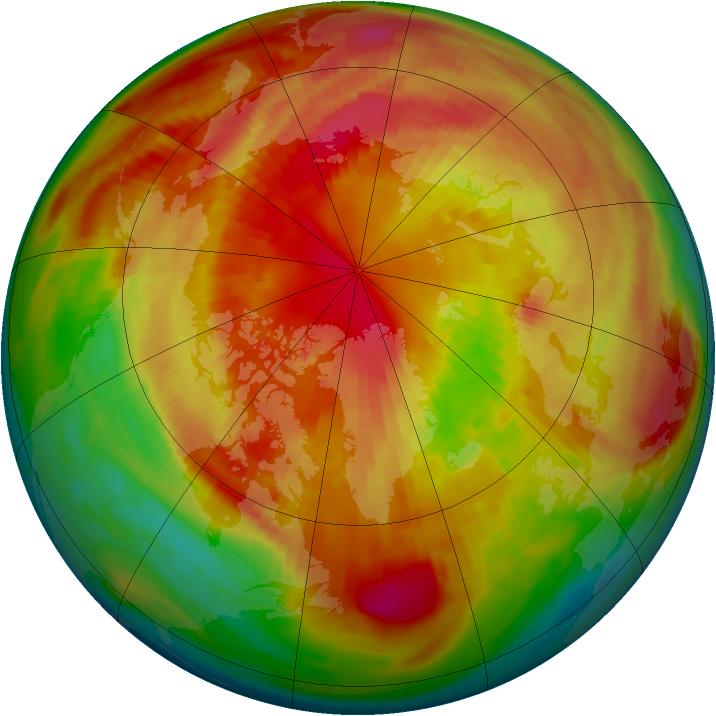 Arctic ozone map for 08 March 1987